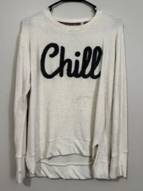 Woman's Royce Brand Long Sleeve Fuzzy Sweatshirt Color Cream Size Medium